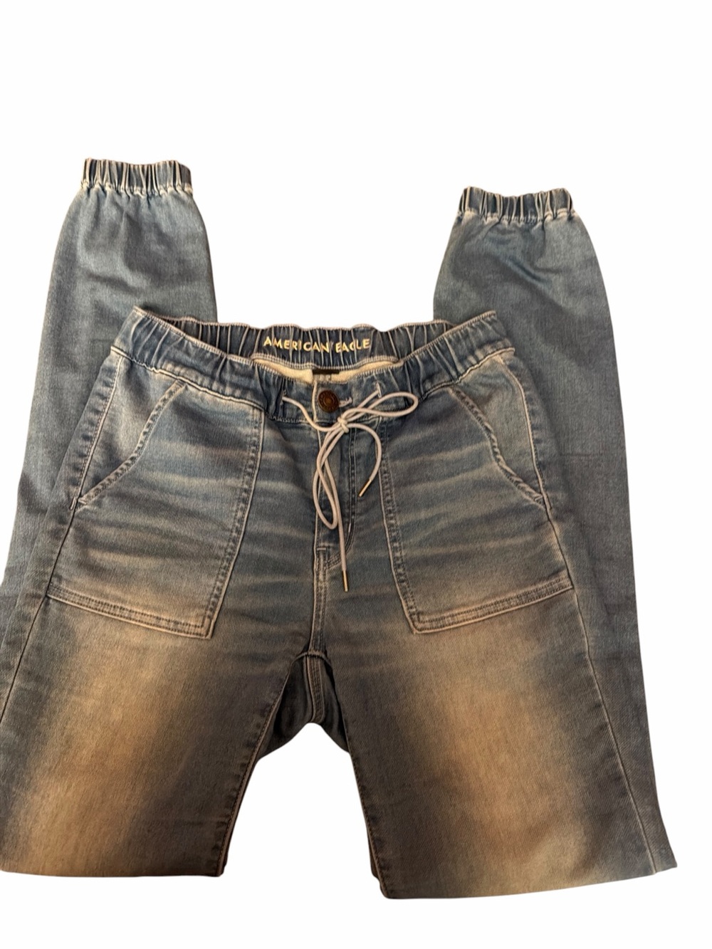 American Eagle Outfitters Men’s Light Blue Elastic Waist Jogger Jeans
